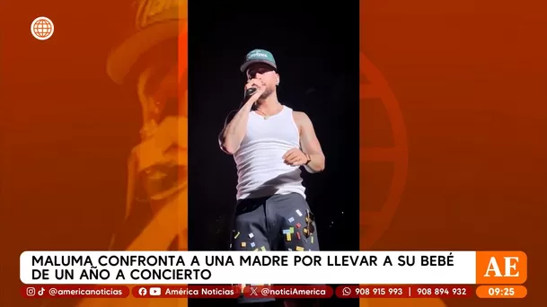 Maluma no se contuvo y regañó a una fanático que llevó a su bebé a su concierto / Captura