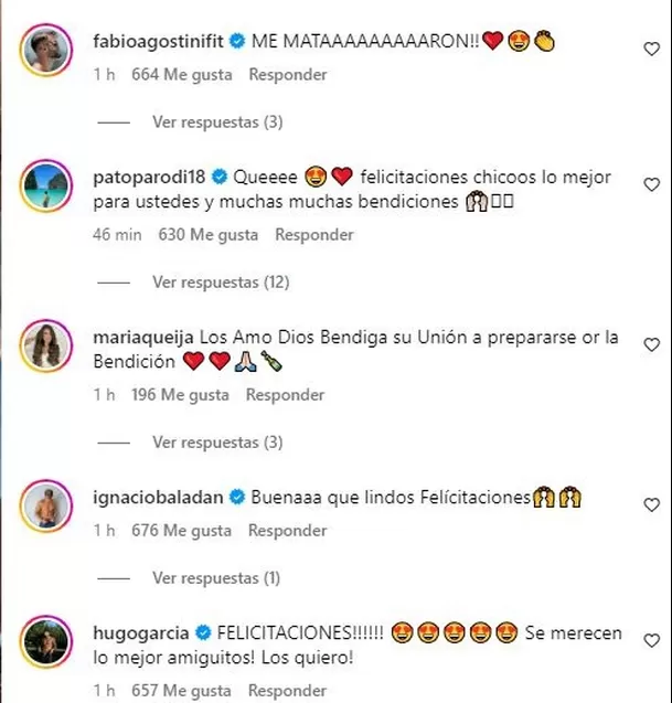 Alejandra Baigorria y Said Palao recibieron las felicitaciones de sus amigos tras anunciar su compromiso / Instagram