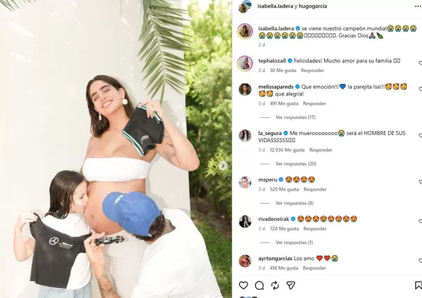 Isabella Ladera y Hugo García tendrán un niño / Instagram