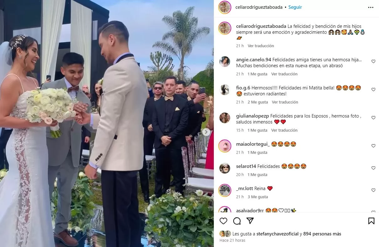 Doña Celia Rodríguez fue la más feliz con la boda de su hija Melissa Paredes con Anthony Aranda / Instagram