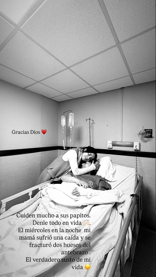 Mamá de Rosángela Espinoza sufrió accidente y ee fracturó huesos. Fuente: instagram