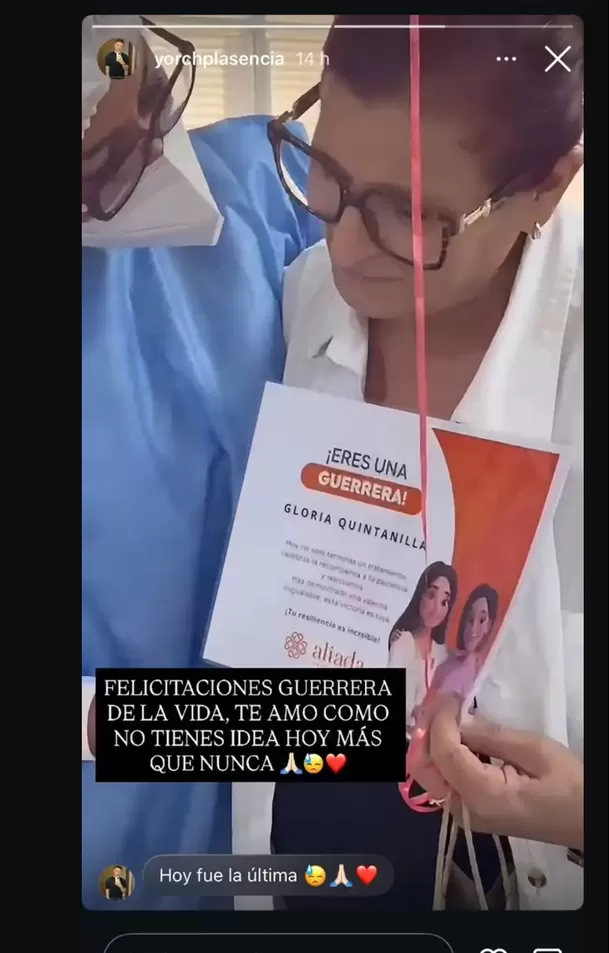 Gloria Quintanilla, madre de la salsera, apareció en imágenes compartidas por su hijo Yorch Plasencia desde un centro oncológico. Video: TikTok @josspastord Gloria Quintanilla, madre de la salsera, apareció en imágenes compartidas por su hijo Yorch Plasencia desde un centro oncológico. Video: TikTok @josspastord