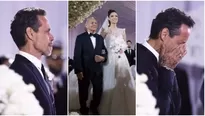 Marc Anthony rompió en llanto al ver a Nadia Ferreira vestida de blanco rumbo al altar