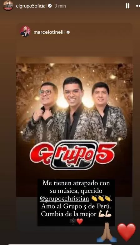 Grupo 5 respondió al elogio de Marcelo Tinelli / Instagram