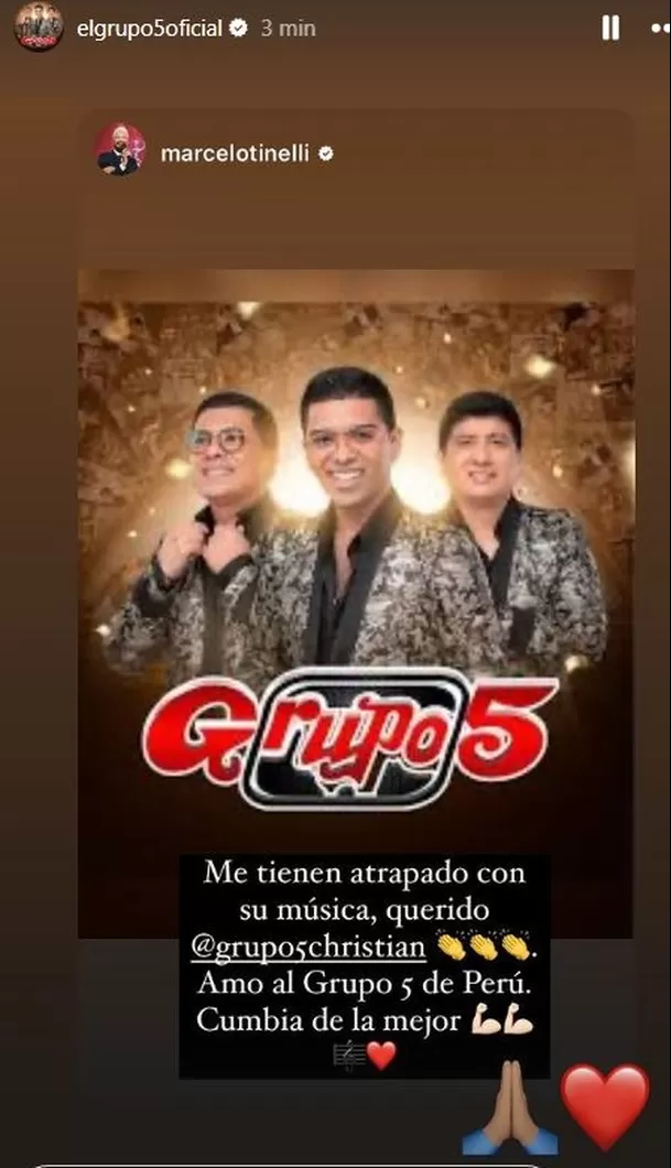 Grupo 5 respondió al elogio de Marcelo Tinelli / Instagram Grupo 5 respondió al elogio de Marcelo Tinelli / Instagram