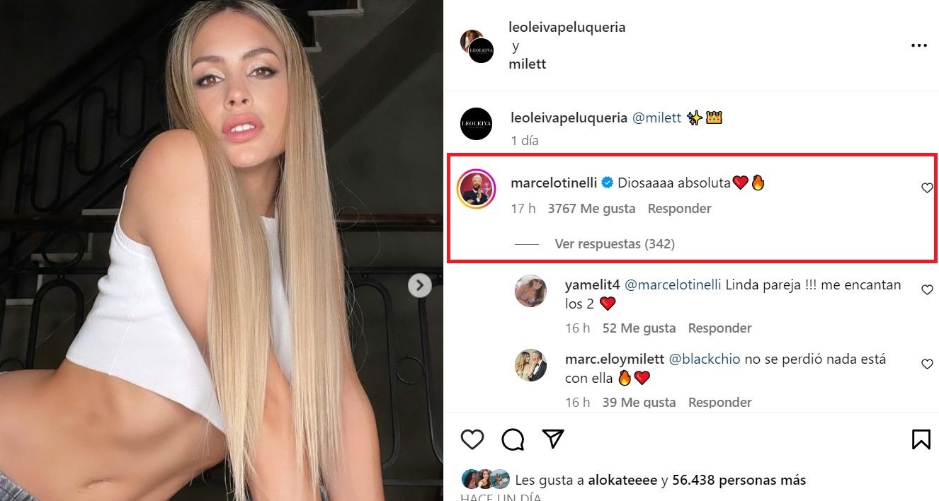 El mensaje que Marcello Tinelli le dejó a Milett Figueroa en medio de rumores de crisis / Instagram