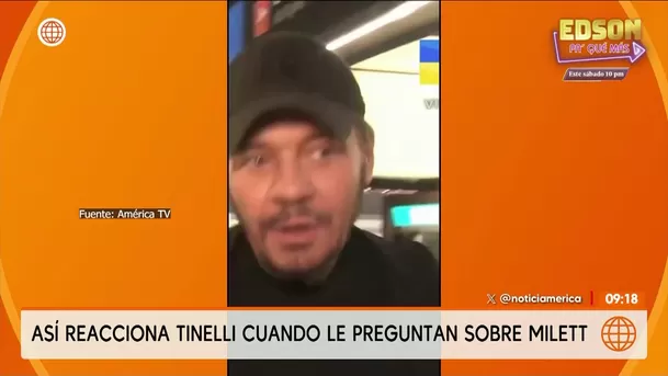Marcelo Tinelli se incomoda por pregunta sobre Milett Figueroa / América TV / Argentina Marcelo Tinelli se incomoda por pregunta sobre Milett Figueroa / América TV / Argentina
