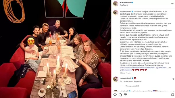 Marcelo Tinelli celebró su cumpleaños sin Milett Figueroa a inicios de abril / Instagram