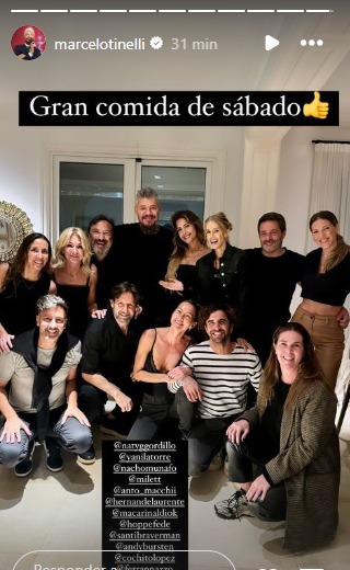 Marcelo Tinelli y Milett compartieron cena con amigos | Instagram