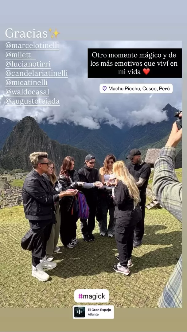Marcelo Tinelli y su familia quedaron encantados con la maravilla de Machu Picchu / Instagram