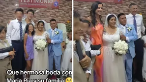 María Pía y su esposo apadrinaron boda de la nana de su hijos. Foto: Instagram/@la_floretta_garden_