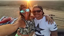 Mario Hart y Korina Rivadeneira en Colán. Foto: Instagram