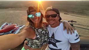 Mario Hart y Korina Rivadeneira en Colán. Foto: Instagram