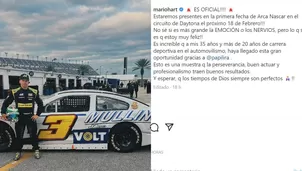 Mario Hart competirá en Nascar