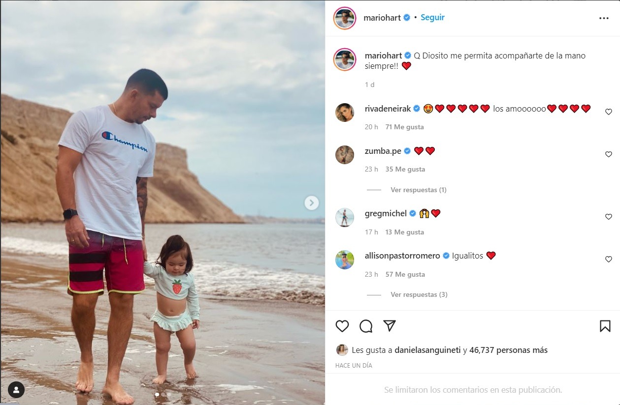 Mario Hart dedica mensaje a su hija Lara: “Que Diosito me permita acompañarte de la mano siempre”