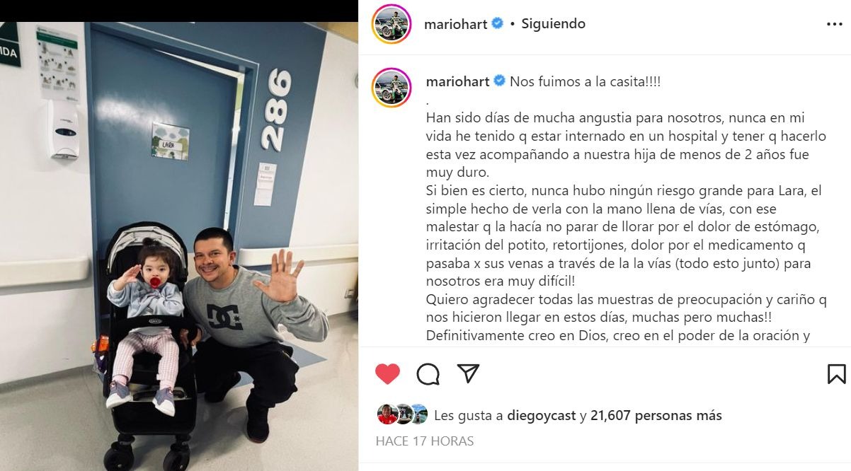 Mario Hart reveló lo que le pasó a su hija y recomendó a los padres a tener cuidado 