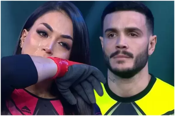 Onelia Molina lloró en 'Esto es Guerra' tras la difusión del ampay de Mario Irivarren en Argentina / Captura / América Televisión
