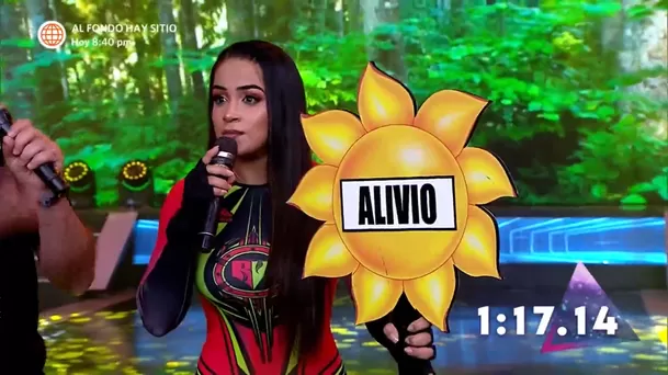 Onelia Molina debía adivinar la palabra 'alivio'. Fuente: AméricaTV