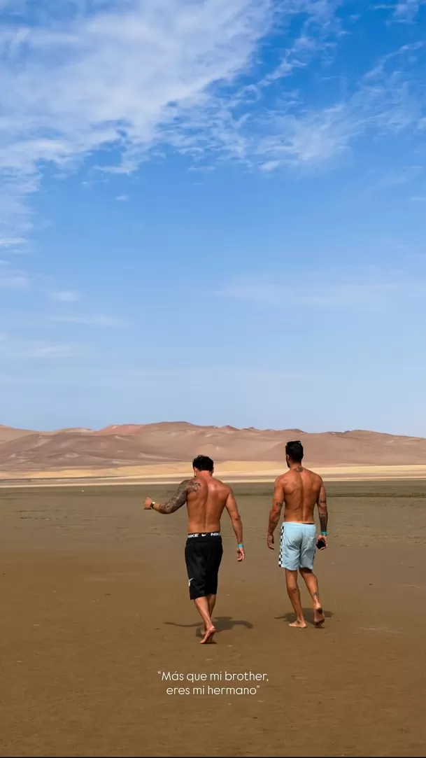 Mario Irivarren y su amigo Raúl Arbulú en Paracas / Instagram Mario Irivarren y su amigo Raúl Arbulú en Paracas / Instagram