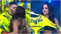 Onelia Molina regresó a los guerreros y Mario Irivarren la recibió con tremendo beso. Fuente: AméricaTV