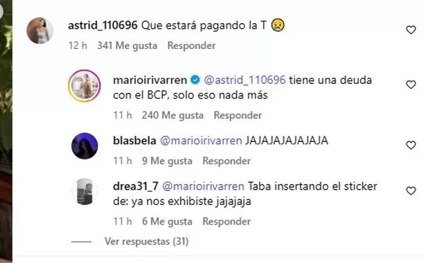 Tras el escándalo que marcó el final de su romance con Onelia Molina, Mario Irivarren vuelve a estar en el ojo de la tormenta por su nueva relación. Esta vez, respondió con humor a los comentarios que cuestionaron su romance con Tabata Suárez. Video: Instagram @marioirivarren Tras el escándalo que marcó el final de su romance con Onelia Molina, Mario Irivarren vuelve a estar en el ojo de la tormenta por su nueva relación. Esta vez, respondió con humor a los comentarios que cuestionaron su romance con Tabata Suárez. Video: Instagram @marioirivarren