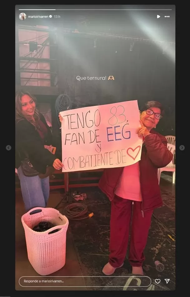 Tierna abuelita se robó el corazón de Mario Irivarren. Foto: Instagram