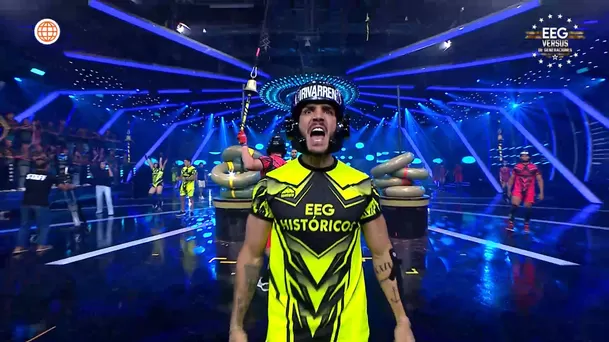  Mario Irivarren y su eufórica celebración tras vencer a Piero en el último segundo. Fuente: AméricaTV