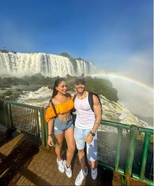 Las Cataratas de Iguazú fue el destino elegido por Mario Irivarren y Onelia Molina para pasar las vacaciones de medio año/Foto: Instagram