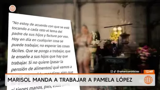 Marisol envía mensaje contundente a Pamela López tras polémica con Cueva/ América TV