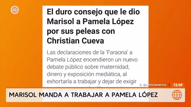 Marisol recomienda a Pamela López ponerse a trabajar/ América TV