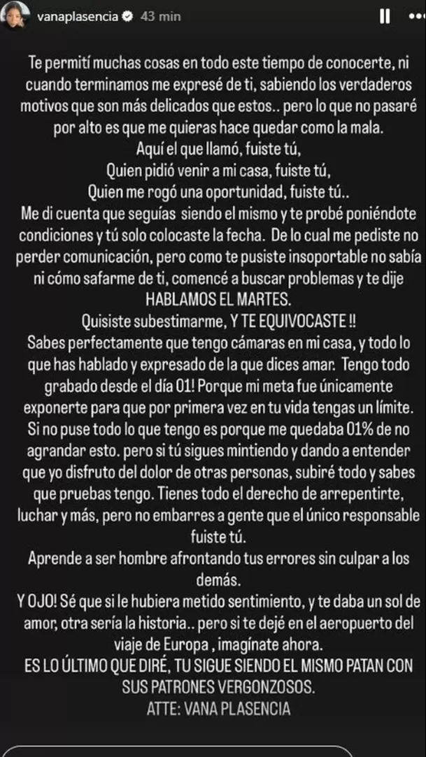 Silvana Plasencia le responde a Maryto / Instagram