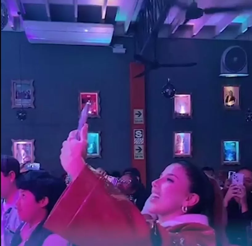 Yahaira Plasencia no dejó de grabar la presentación de su pareja Jair Mendoza como toda una 'fan'/Foto: TikTok