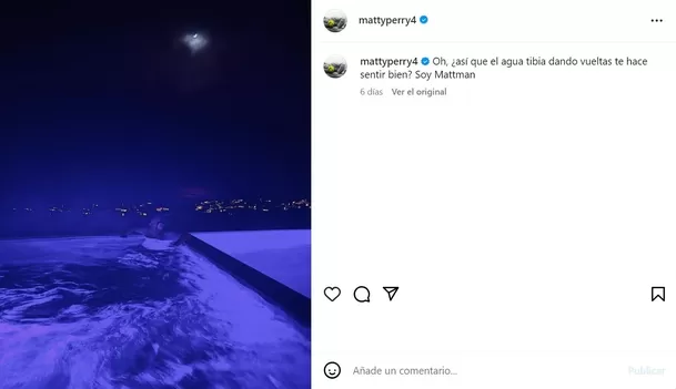 Este fue el último mensaje que dejó Mathew Perry precisamente en el mismo lugar donde fue hallado muerto/Foto: Instagram