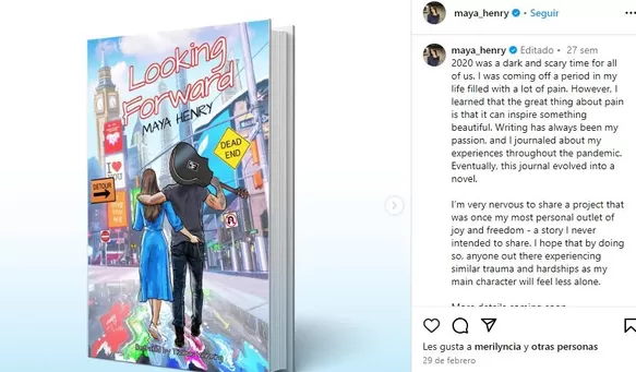 Maya narró cómo fue su romance con Liam en la novela ‘Looking Forwards’ / Instagram