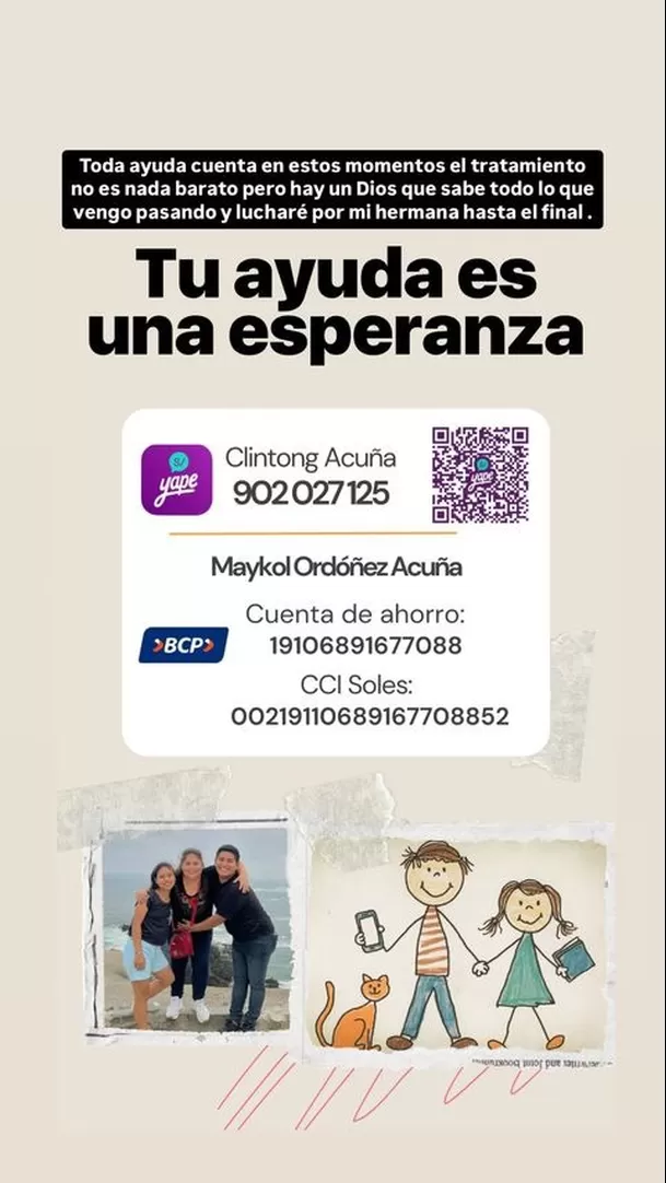 Maykol Show envió este número para recibir cualquier tipo de ayuda económica para su hermana/Foto: Instagram