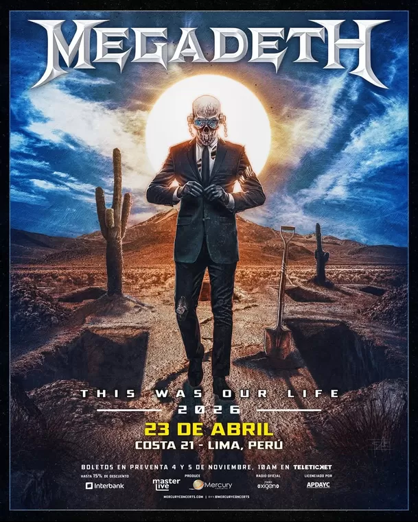 Megadeth confirma concierto de despedida en Perú / Instagram Megadeth confirma concierto de despedida en Perú / Instagram