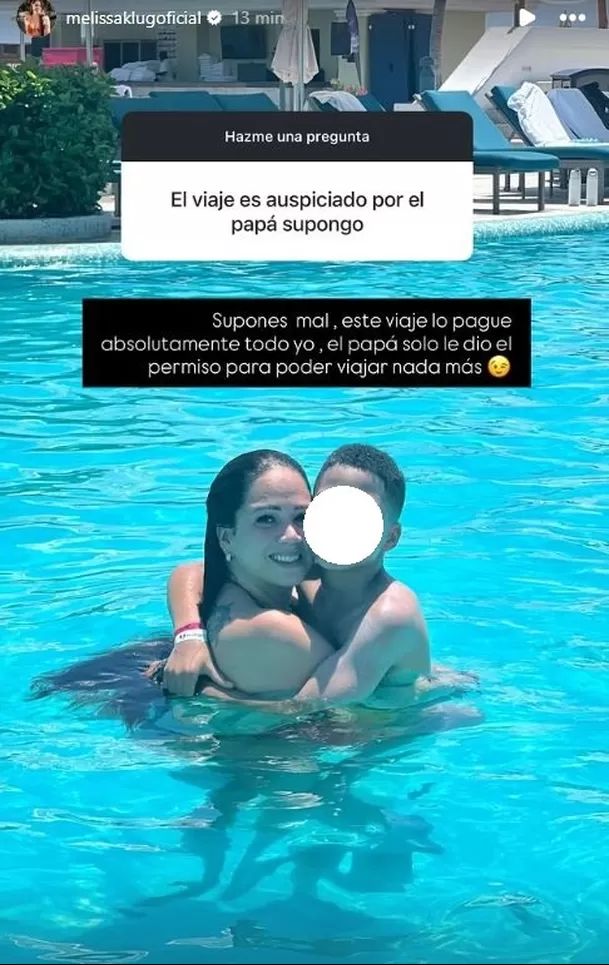 Melissa Klug responde si Jefferson Farfán pagó o no su viaje a Cancún / Instagram