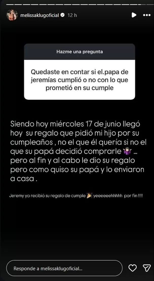 Mientras Darinka Ramírez expone presuntas diferencias con Jefferson Farfán por la crianza de su hija, Melissa Klug hizo una revelación sobre el regalo que el exfutbolista envió a Jeremy por su cumpleaños Mientras Darinka Ramírez expone presuntas diferencias con Jefferson Farfán por la crianza de su hija, Melissa Klug hizo una revelación sobre el regalo que el exfutbolista envió a Jeremy por su cumpleaños