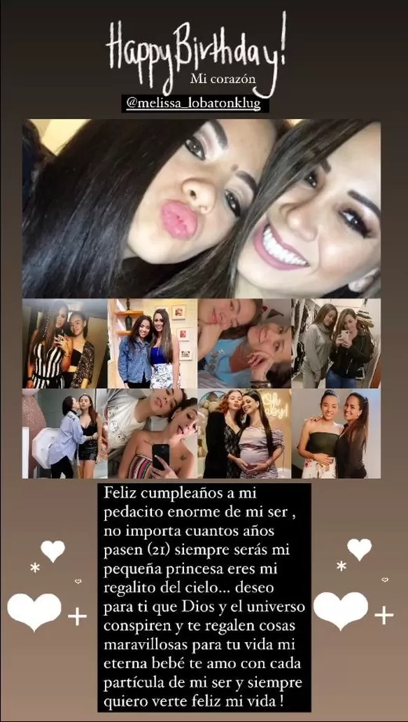 De esta forma Melissa Klug saludó a la menor de sus hijas con Abel Lobatón en el día de su cumpleaños/Foto: Instagram