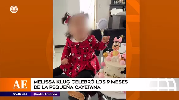 Melissa Klug y Jesús Barco celebraron los nueve meses de su hija