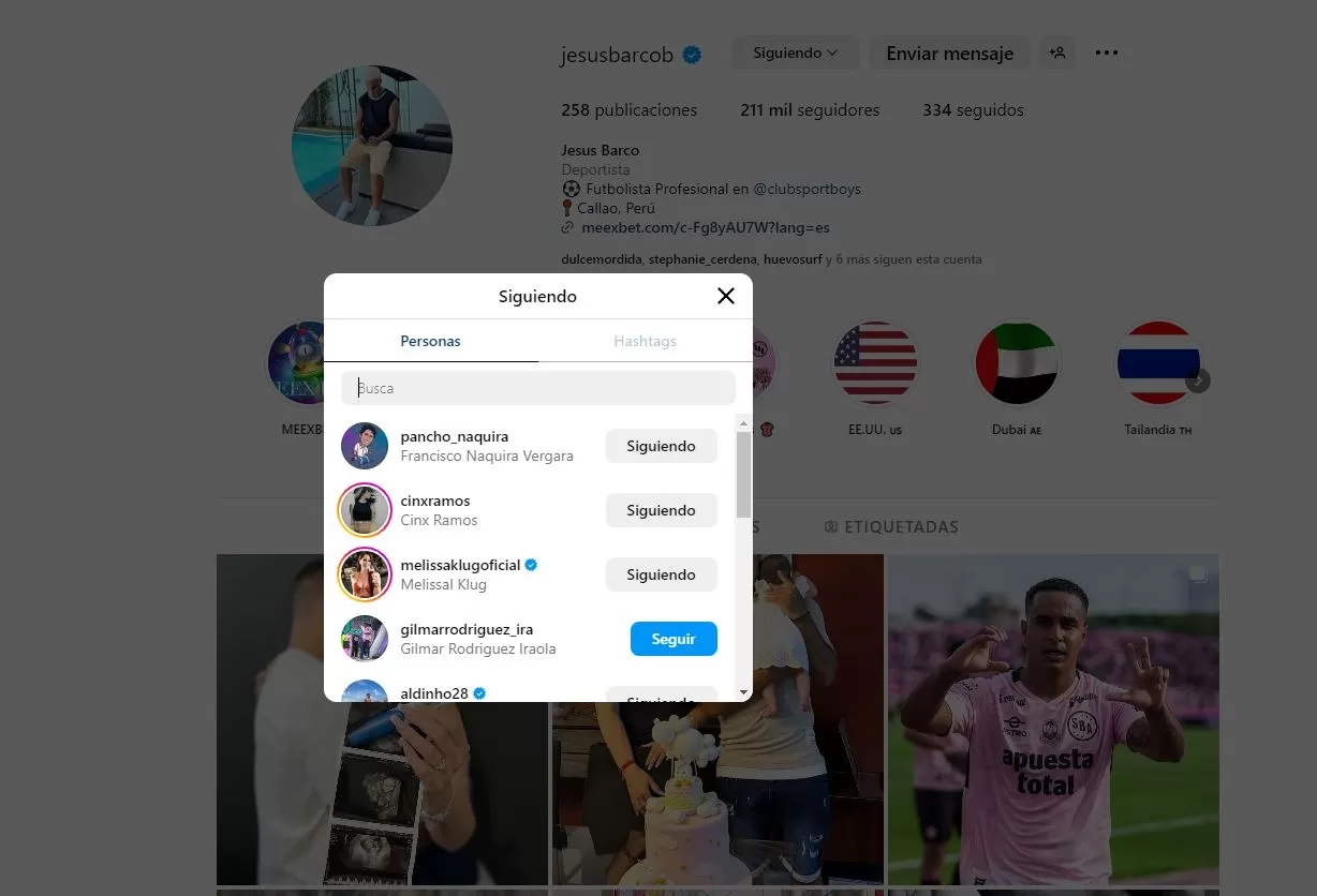 Jesús Barco volvió a seguir en Instagram a Melissa Klug/Foto: Instagram