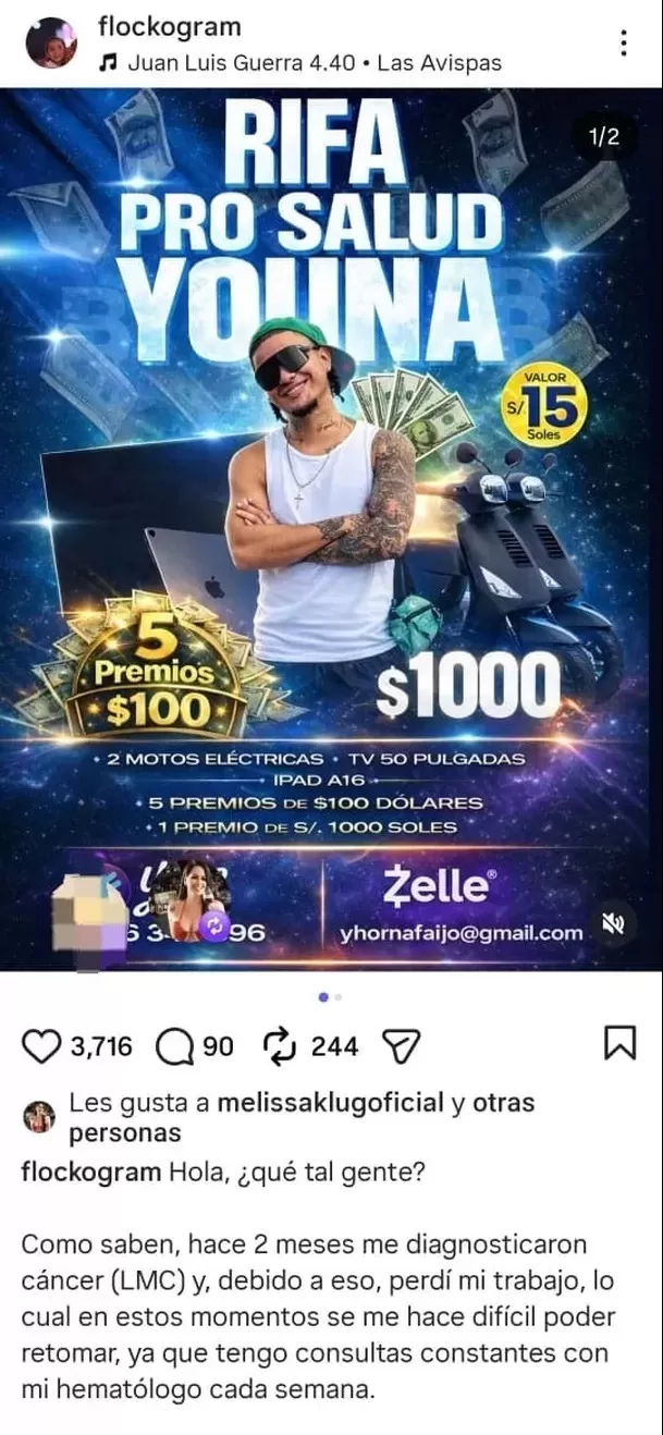 Melissa Klug apoyó a Youna tras anunciar rifa pro salud / Instagram