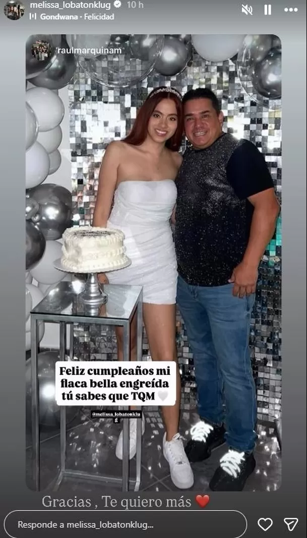 Melissa Lobatón respondió al tierno gesto de Raúl Marquina, padre de su hermana Gianella / Instagram Melissa Lobatón respondió al tierno gesto de Raúl Marquina, padre de su hermana Gianella / Instagram