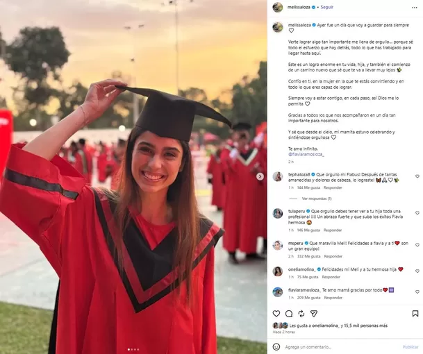 Flavia Ramos Loza se graduó como arquitecta en la Universidad Peruana de Ciencias Aplicadas (UPC). Foto: Instagram