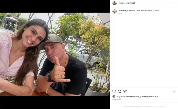 Flavia Ramos y Roberto Martínez aprovecharon la visita del exdeportista a la capital para compartir un momento juntos.