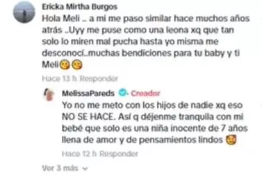 Melissa Paredes respondió a comentario de usuaria sobre Ale Venturo y la crianza de su hija / Captura / Ric La Torre Melissa Paredes respondió a comentario de usuaria sobre Ale Venturo y la crianza de su hija / Captura / Ric La Torre