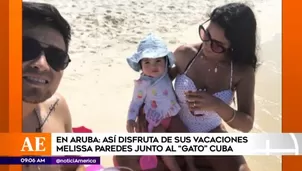 Rodrigo Cuba, Melissa Paredes y la pequeña Mía (Foto: Captura América TV)