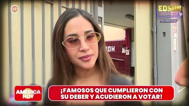 Melissa Paredes estuvo a punto de encontrarse con Rodrigo Cuba en local de votación / América Hoy Melissa Paredes estuvo a punto de encontrarse con Rodrigo Cuba en local de votación / América Hoy