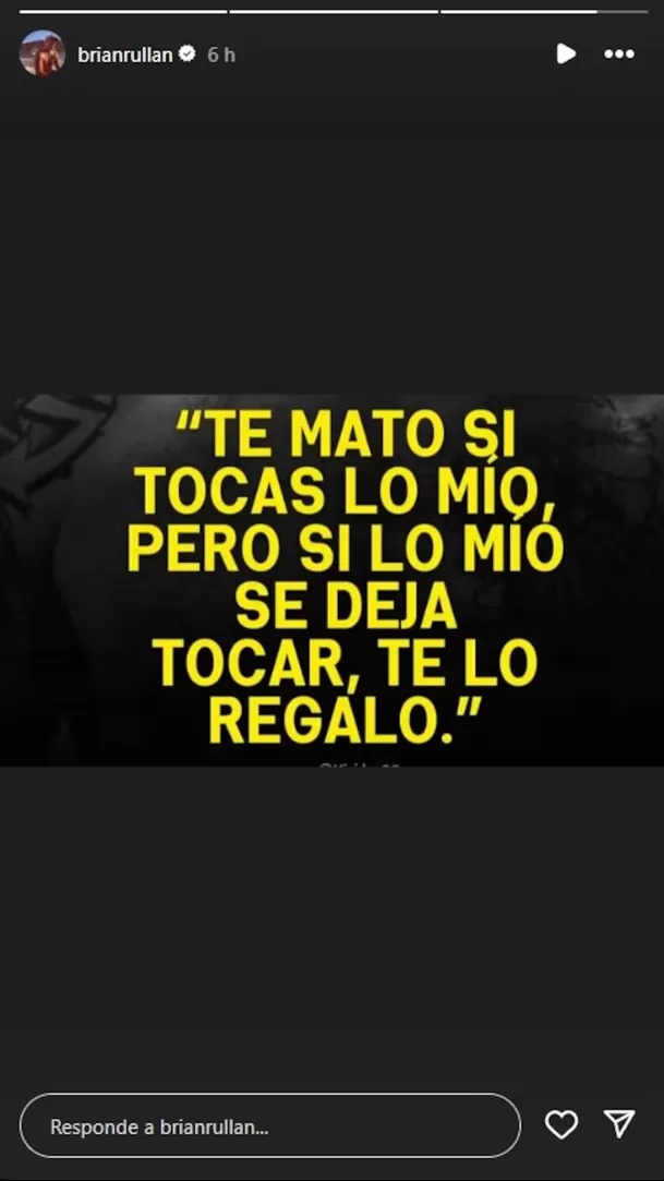 Mensaje de Brian Rullan dividió opiniones en redes sociales en medio de la crisis que vivía su relación. Foto: Instagram 