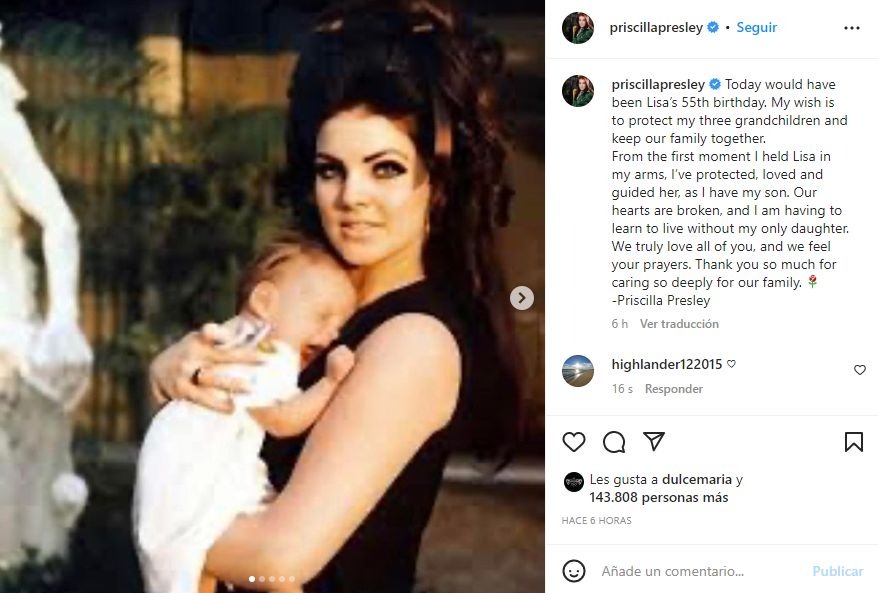 "Mi corazón está roto": El doloroso mensaje de Priscilla Presley tras la muerte de su hija